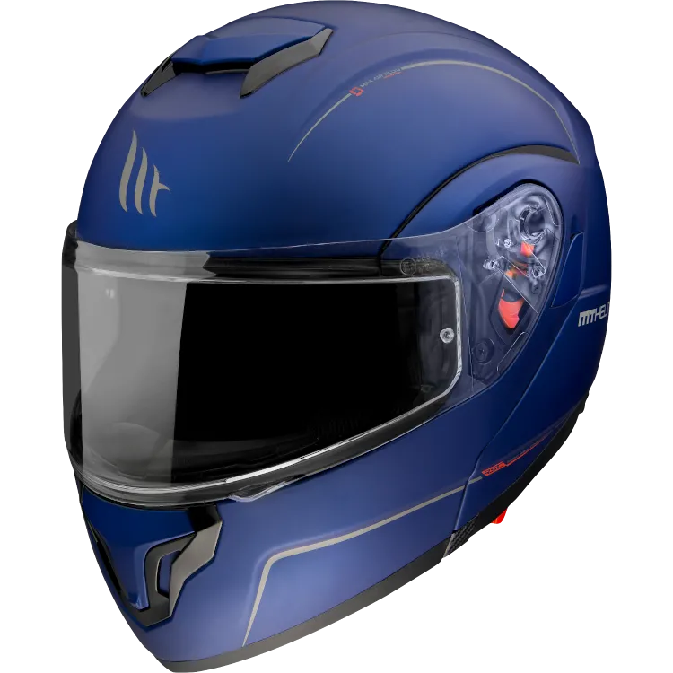 Casco MT ATOM Modular SV Solid Azul Mate - Imagen 2