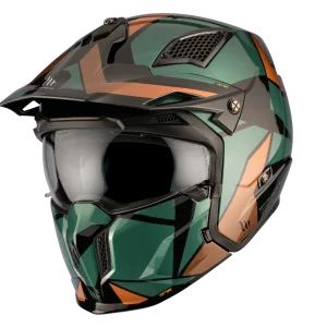 Casco MT HELMETS STREETFIGHTER SV S P1R A9 Verde Naranja Brillo