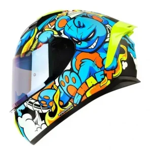 CASCO INTEGRAL SHAFT 582 SP EVO ANGRY BEAR AZUL AZUL VISOR IRIDIUM AZUL S