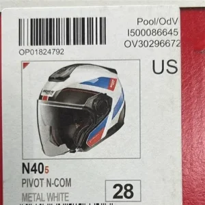 Casco Nolan N40 Pivot N-Com Metal-White