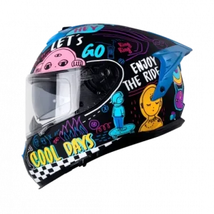 CASCO INTEGRAL SHAFT PRO 610 DV EVO COOL DAYS NEGRO AMARILLO NEON VISOR TRANSPARENTE M
