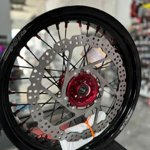 Warp 9 Aros completos 17 CRF300L Bocinas rojas y cintas negras