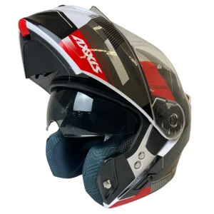 Casco AXXIS Storm S Sv Grip Blanco Rojo Gris