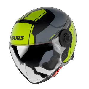 Casco Axxis  Jet SV Raven Milano Amarillo Flúor Mate