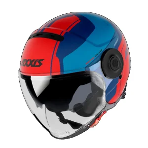 Casco Axxis  Jet SV Raven Milano Azul Rojo Mate